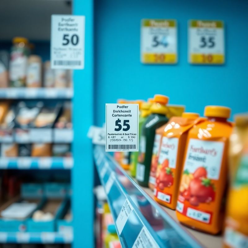 Krupni plan cijena na policama supermarketa